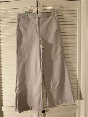 Theory Wide-Leg Pants in Light Gray